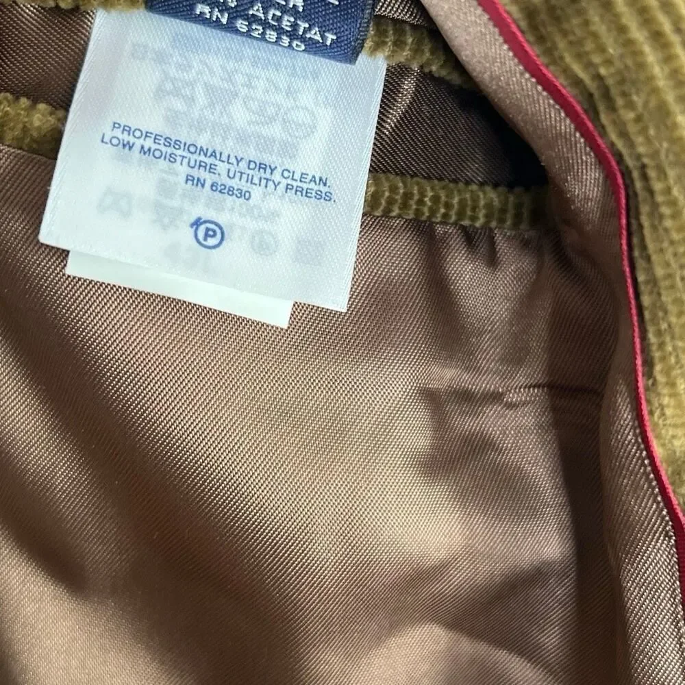 Lands' End Corduroy‎ Notch Lapel Two-Button 100% Cotton Blazer Tan Size 43L